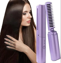 Portable Mini Hair Straightener Cordless Rechargeable Mini Adjustable Hair Straightener Hot Comb